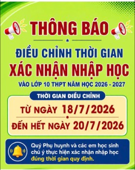 Thông báo điều chỉnh thời gian nhập học